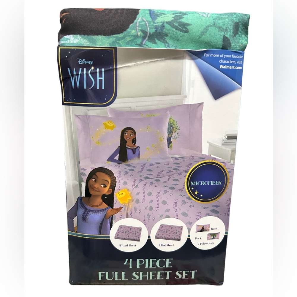 New Disney Microfiber 4 Piece Full Size Sheet Set